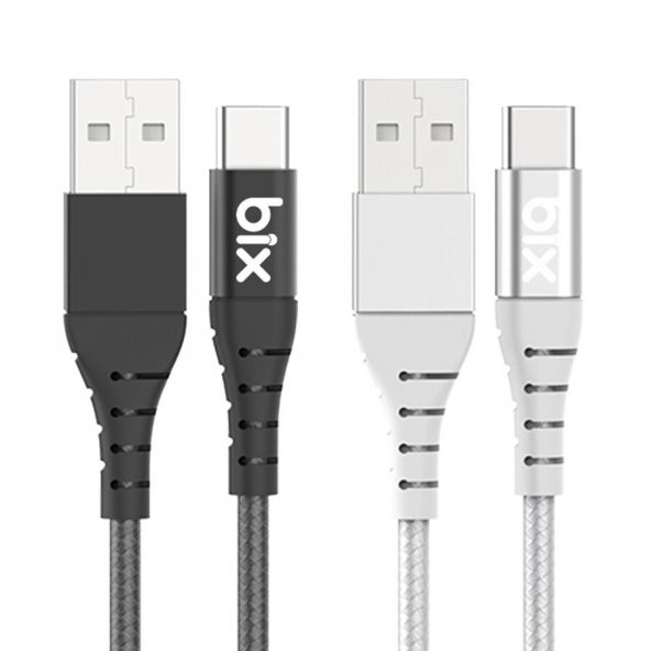 Bix Ultra Güçlendirilmiş USB TYPE-C Şarj Kablosu BX-UC01C