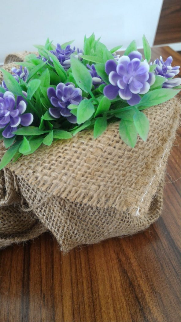 Telis Bezi Kanavice Kumaş 1x2=2 m2 10luk Sık Dokulu Jüt Kumaş Kendir Kumaş Çuval Kumaşı Süsleme Kumaşı - 5