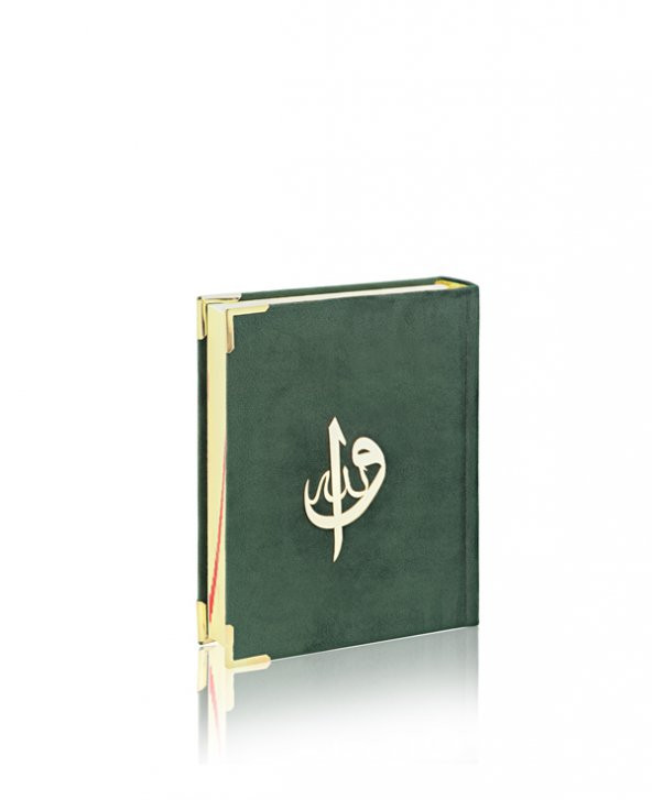 Özel Tasarım Çanta Boy Yeşil Kadife Kur'an-ı Kerim