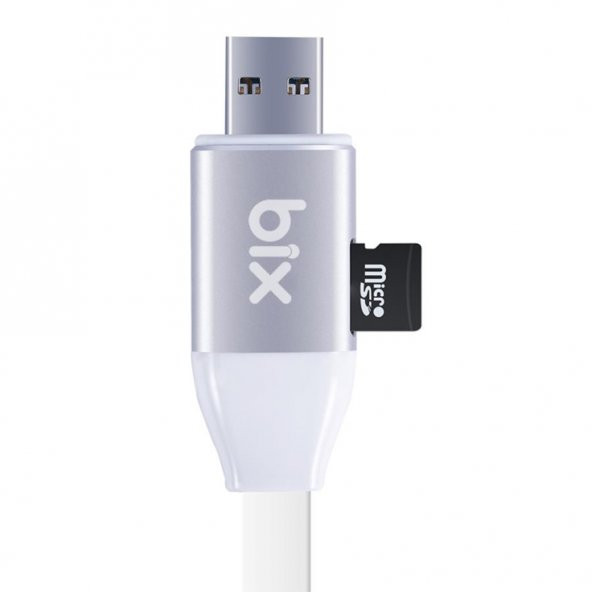 Bix iData Pro 3ü 1 Arada Kart Okuyucu iPhone OTG Şarj Kablo MFI