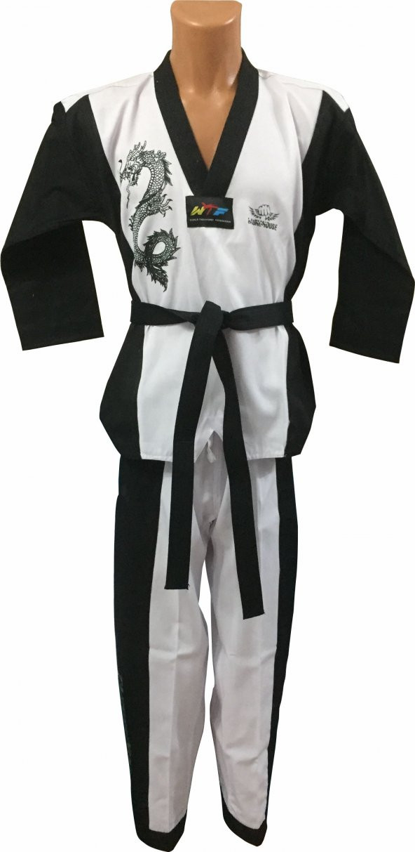 Premium 2018 Mens Siyah Yaka Taekwondo Elbisesi