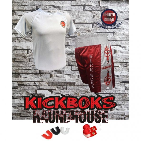 Kick Boks Şort - Kick Boks Tişört - Dişlik Set
