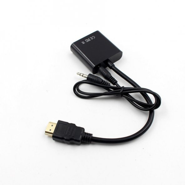 HDMI to VGA Hdmi To Vga Adaptör Ses Çıkışlı Kablolu Dönüştürücü - Resim 2