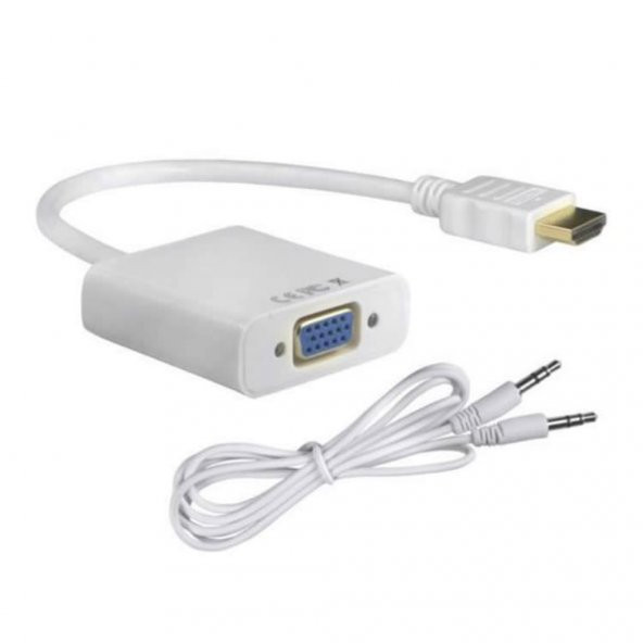 HDMI to VGA Hdmi To Vga Adaptör Ses Çıkışlı Kablolu Dönüştürücü - Resim 4