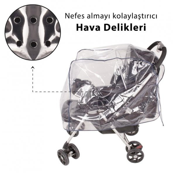 Sevi Bebe Puset Yağmurluğu Bebek Arabası Yağmurluğu Art-321 - 4
