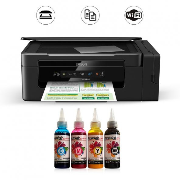 Epson COLOR TANK ITS L3060 Kuşe Mürekkepli Yazıcı 4 Renk Bitmeyen