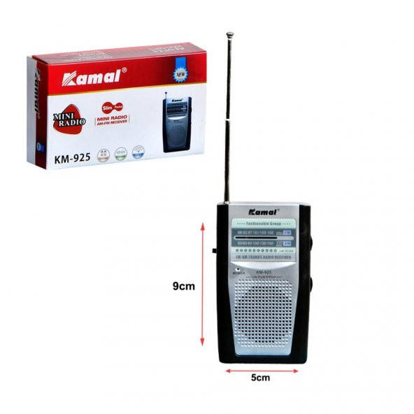 Km 925 AM/FM Destekli Mini Radyo Portatif Taşınabilir Radyo