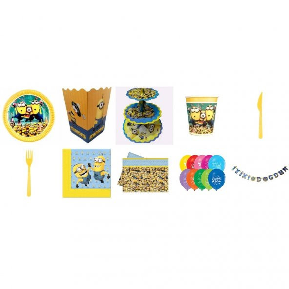 Minion Minyonlar Doğumgünü Seti 16 Kişilik