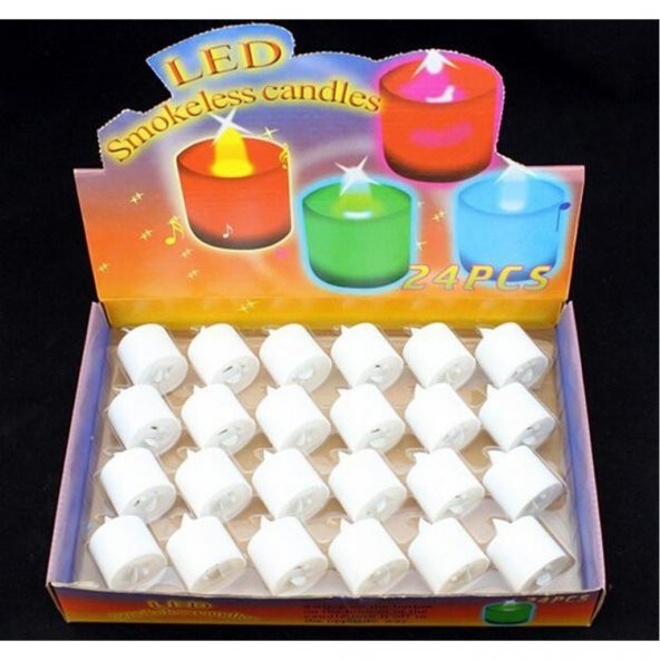 Led Işıklı TeaLight Mum Pilli Akmayan Mum 24 ADET - 1