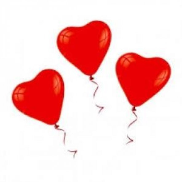 15 ADET KIRMIZI KALP BALON 2 MODEL - 2