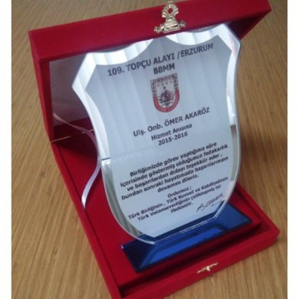 KİŞİYE ÖZEL BASKILI CAM PLAKET - 4