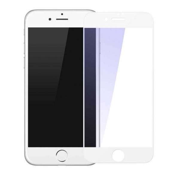 Baseus iPhone 7 Plus Tam Kapatan Cam Ekran Koruyucu Beyaz