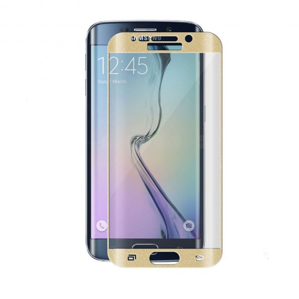 Galaxy S6 Edge CAM KAVİS KISMI DAHİL FULL KORUMA Sarı