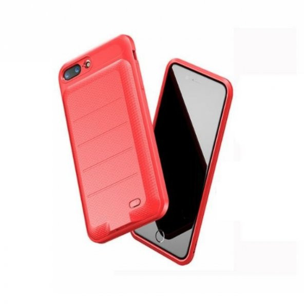 Baseus iPhone 8 Plus Şarjlı Kılıf Kırmızı