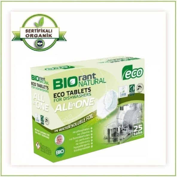BioRant Organik Bulaşık Makinası Tableti (all in one) 3ü 1 arada