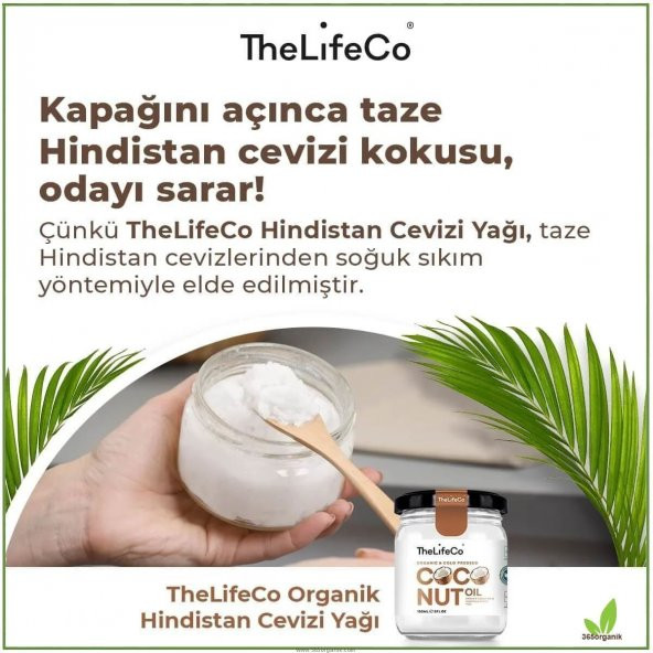 The LifeCo Organik Hindistan Cevizi Yağı - 150 ml - 5