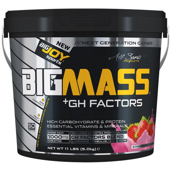 BigJoy Big Mass +GH Factors 5000 Gr 50 Servis Bigmass Karbonhidrat Tozu