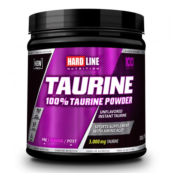 Hardline Taurine 100% Powder 300 gram Saf Aromasız Toz Aminoasit