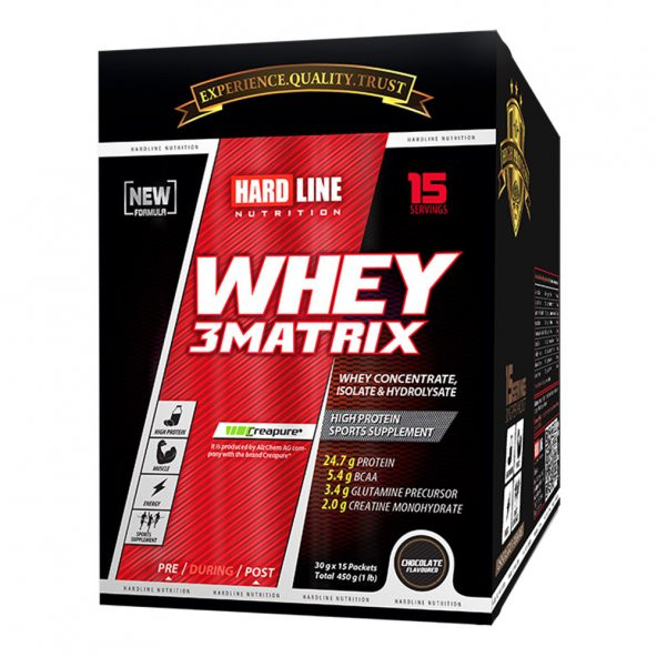 Hardline Whey 3 Matrix Protein Tozu 30 Gr lık 15 Paket Helal Gıda