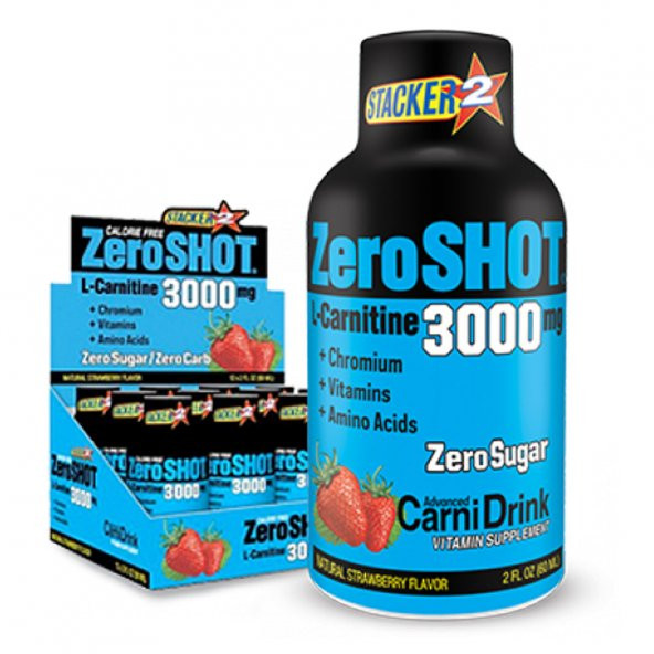 Zero Shot 60 ML 3000 Mg L-Carnitine 12 Ampul Karnitin 3 Aromalı