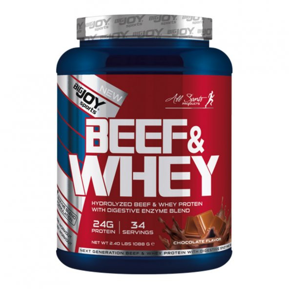 Bigjoy Sports Beef Protein - Whey Protein Tozu Karışımı 1088 Gr 34 Servis Çikolata Aromalı Big Joy