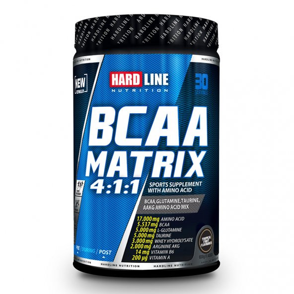 Hardline BCAA Matrix 630g B6 Vitamini AAKG ve Glutamin Aminoasit