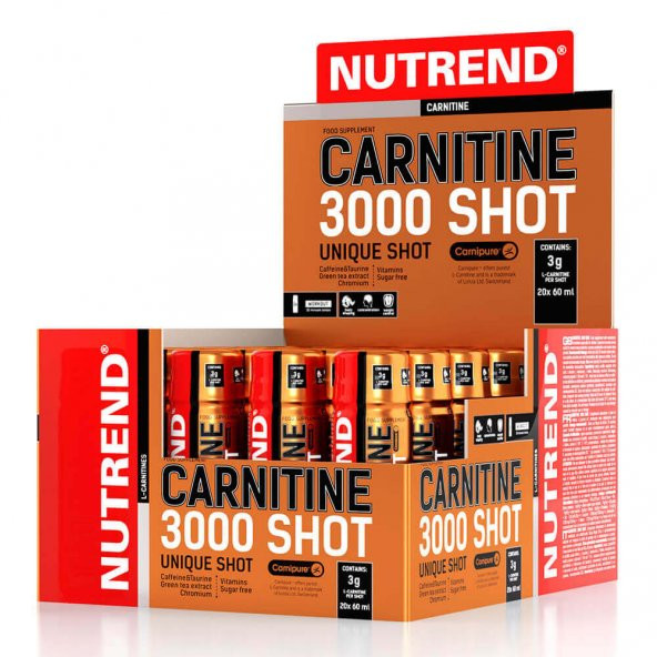 Nutrend L Carnitine 3000 mg 20 Shot Thermo l karnitin Likit Bol Hediyeli
