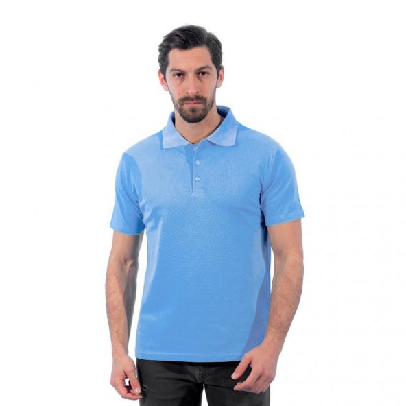 Polo Yaka Tişört, Açık Mavi -136E340- T-shirt,Tshirt, Kısa Kollu