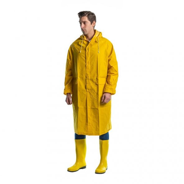 PVC Yağmurluk, Sarı -115E2165- Su Geçirmez, İş Elbisesi