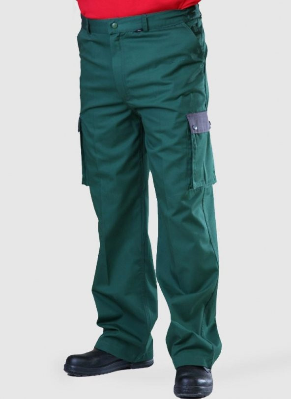 Kargo Cepli İş Pantolonu İş Elbisesi İş Güvenliği - Yeşil -
