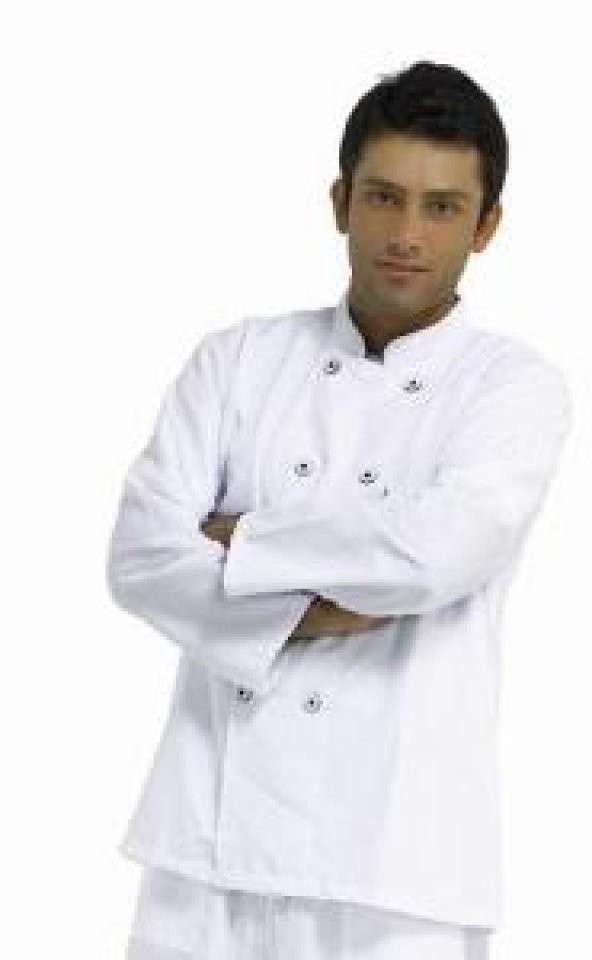 Aşçı Şef Ceketi Restorant Mutfak İş Elbiseleri Cepli Düğmeli