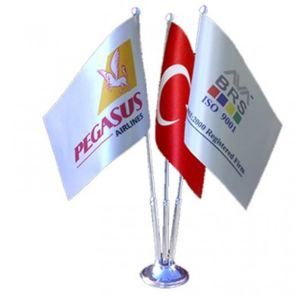 KİŞİYE ÖZEL BASKILI MASA BAYRAĞI 3 LÜ - 2