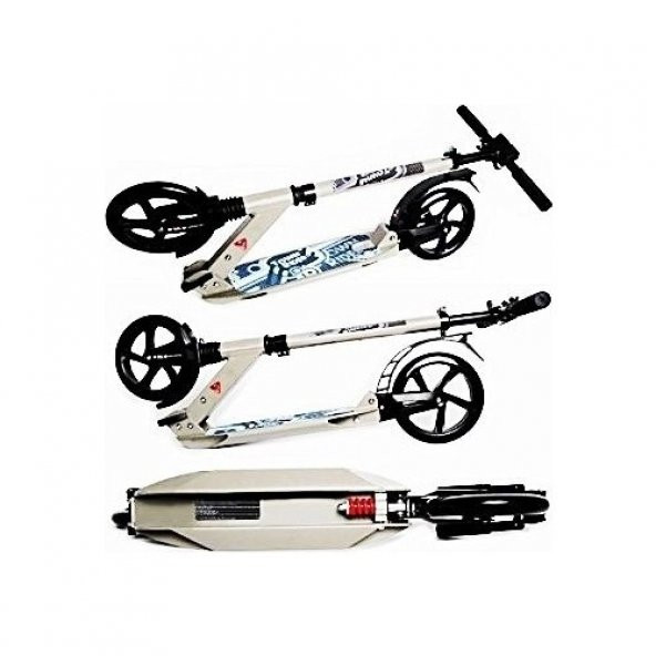 Urban LUX, Büyük Boy Teker (20cm) Çift Amortisör, Katlanır, Çelik Yetişkin Scooterı (100 Kg) - 5