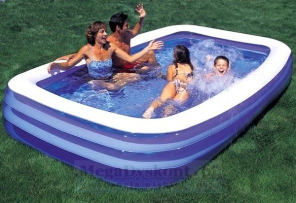 Bestway Jumbo Boy Deluxe Dikdörtgen Şişme Aile Havuzu -54009 - 2