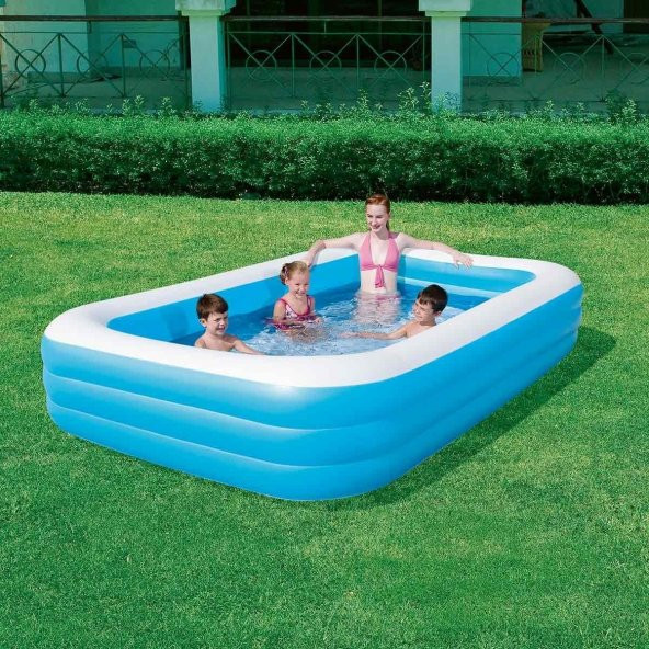 Bestway Jumbo Boy Deluxe Dikdörtgen Şişme Aile Havuzu -54009 - 3