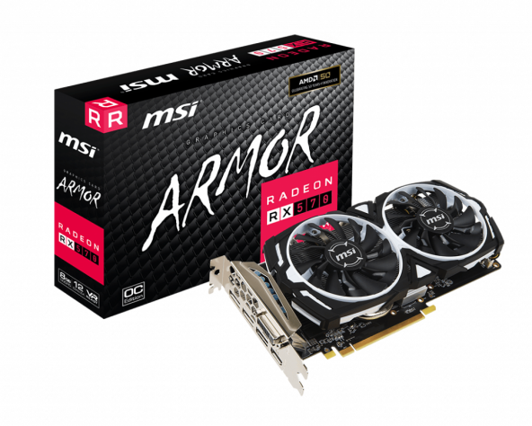MSI RX 570 ARMOR 8G OC DDR5 256Bit HDMI 3xDP DVI - 4