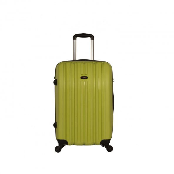 KMPY Tutqn Safari Kırılmaz Plastik Bavul Yeşil Orta Boy Valiz 10