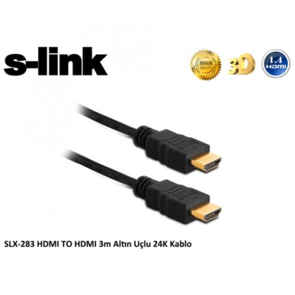 S-link SLX-283 HDMI TO HDMI 3m Altın Uçlu Kablo