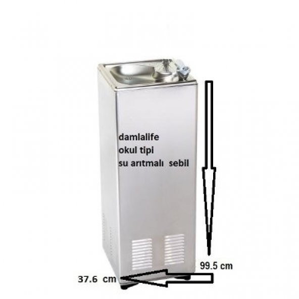 Okul Tipi Su Arıtmalı Basmalı Fışkırtmalı Musluklu Su Sebil