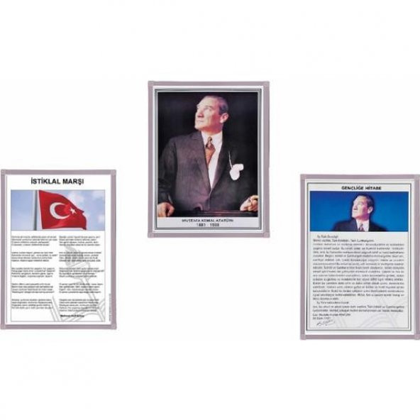 Akyazı Metal Çeçeveli Milli Levha Atatürk 50x70 0946