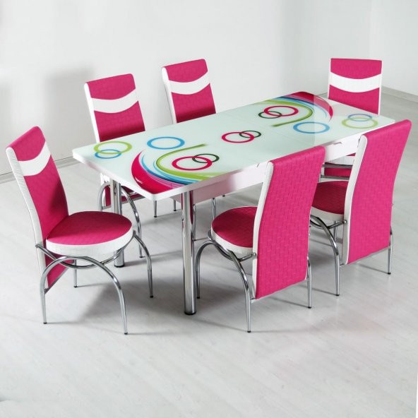 Evform Roma 6 Sandalyeli Mutfak Masası Takımı Masa Sandalye Yemek