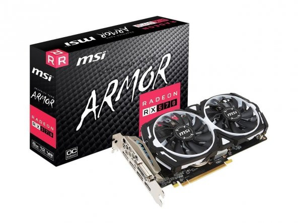 MSI MSI RX570 8GB 256B GDDR5 DVI,HDMI,DP AMD Gaming Ekran Kartı RX-570-ARMOR-8G-OC - 1