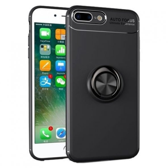 iPhone 8 Plus Ravel Yüzüklü Silikon Kılıf + Nano Ekran Koruyucu