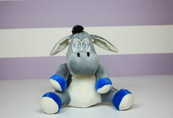 Gri Üzgün Eşek Peluş Oyuncak 35 cm - 1