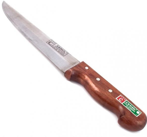 Cemil Bursa Çelik Et Kasap Bıçağı El Yapımı Ahşap Sap 27CM No:1