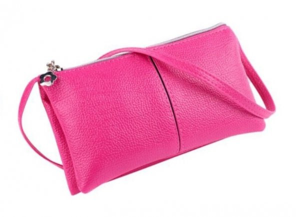 Askılı Clutch Çanta, Antibakteriyel Kaliteli PU Deri - 4