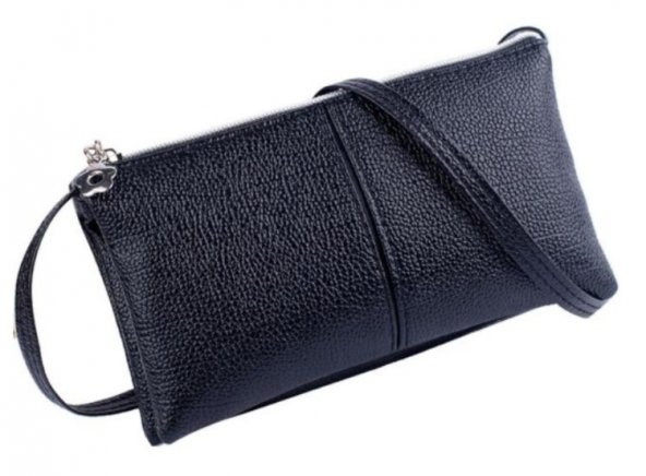 Askılı Clutch Çanta, Antibakteriyel Kaliteli PU Deri - 5