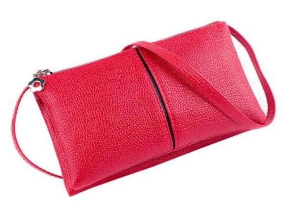 Askılı Clutch Çanta, Antibakteriyel Kaliteli PU Deri - 2