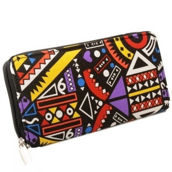 Kanvas Bayan Cüzdanı Rüzgar Desenli - 3