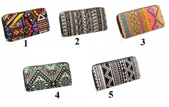 Kanvas Bayan Cüzdanı Rüzgar Desenli - 7